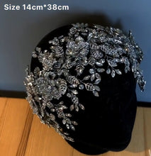 Load image into Gallery viewer, Crystal Flowers Handmade Hairpiece
