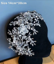 Load image into Gallery viewer, Crystal Flowers Handmade Hairpiece
