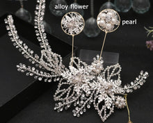 Load image into Gallery viewer, Beaded alloy flowers hairpiece
