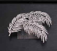 Load image into Gallery viewer, &quot;Three Leaf&quot; Crystal Hair Comb
